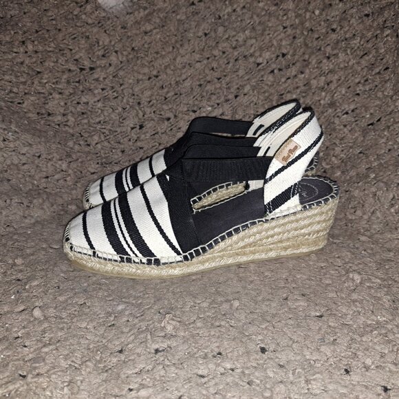 TONI PONS-Origens-Espadrilles-Black/White Stripe-Slingback-Sz 40/9-Excellent - Picture 2 of 8